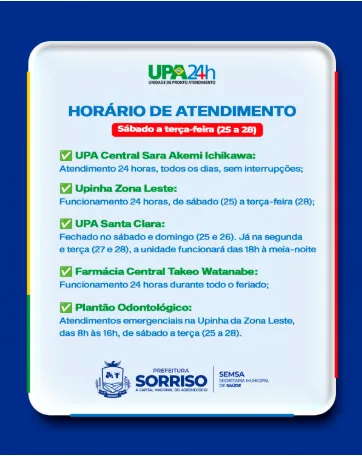 Saúde garante atendimento durante o recesso do Dia do Servidor Público