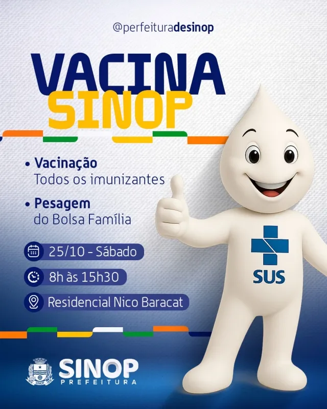 Prefeitura de Sinop leva vacinação e pesagem do Bolsa Família ao Residencial Nico Baracat neste sábado (25)