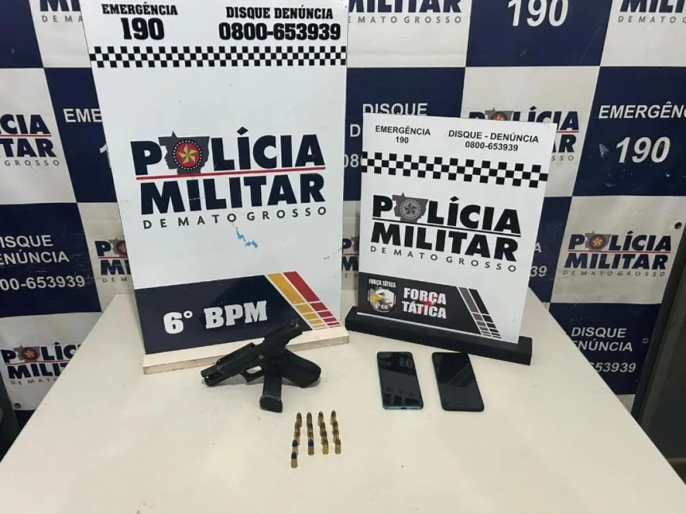 Polícia Militar conduz dois faccionados com pistola e frustra homicídio em Cáceres