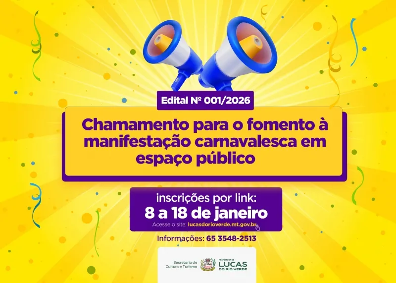 Chamamento público supera expectativa inicial e amplia concorrência por recursos destinados ao Carnaval 2026