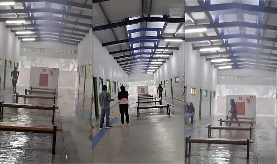 Corredores viram “cachoeira” dias antes da inauguração de escola em VG