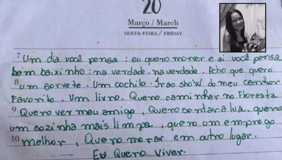 Cartas de jovem morta por maníaco emocionam e revelam sonhos interrompidos; 'eu quero viver'