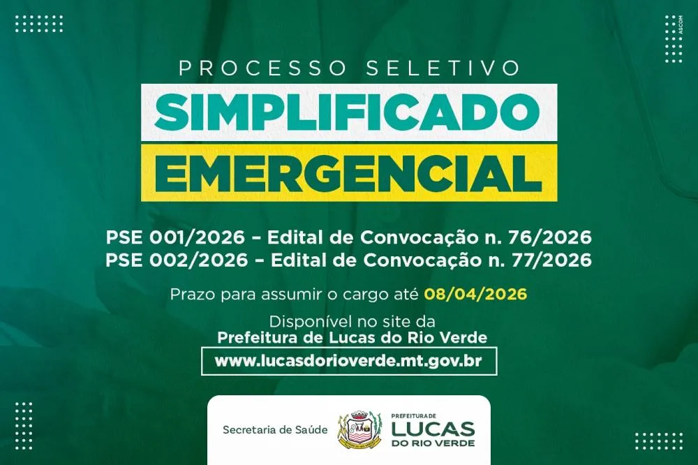 Seletivos da Saúde: Prefeitura divulga novos editais de convocação