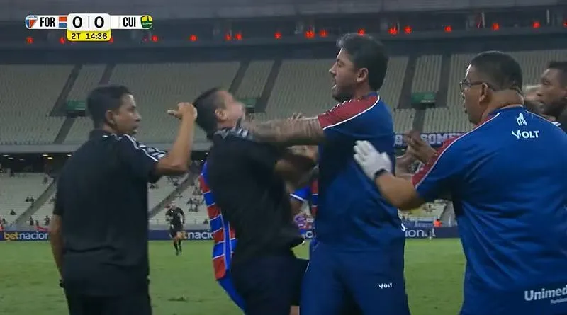 Carpini e Eduardo Barros pegam suspensão por briga em jogo entre Fortaleza e Cuiabá na Série B