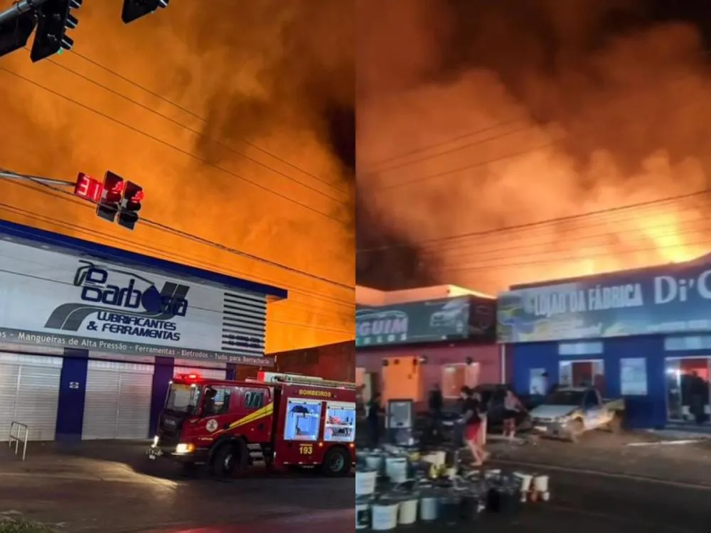 Incêndio atinge 4 estabelecimentos no Centro de Barra do Garças