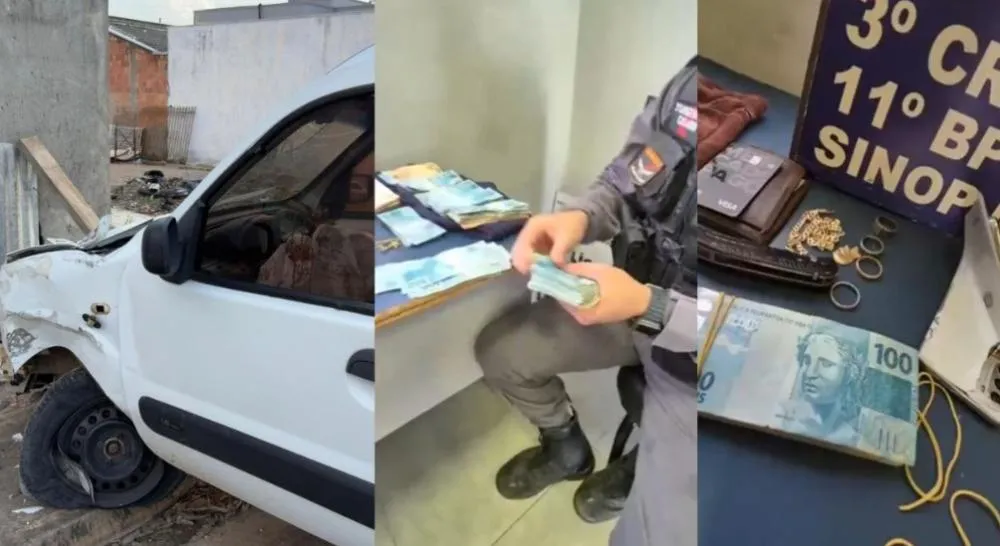 Bandidos rendem família e levam R$ 60 mil; idoso sofre acidente ao seguir grupo na fuga em Sinop